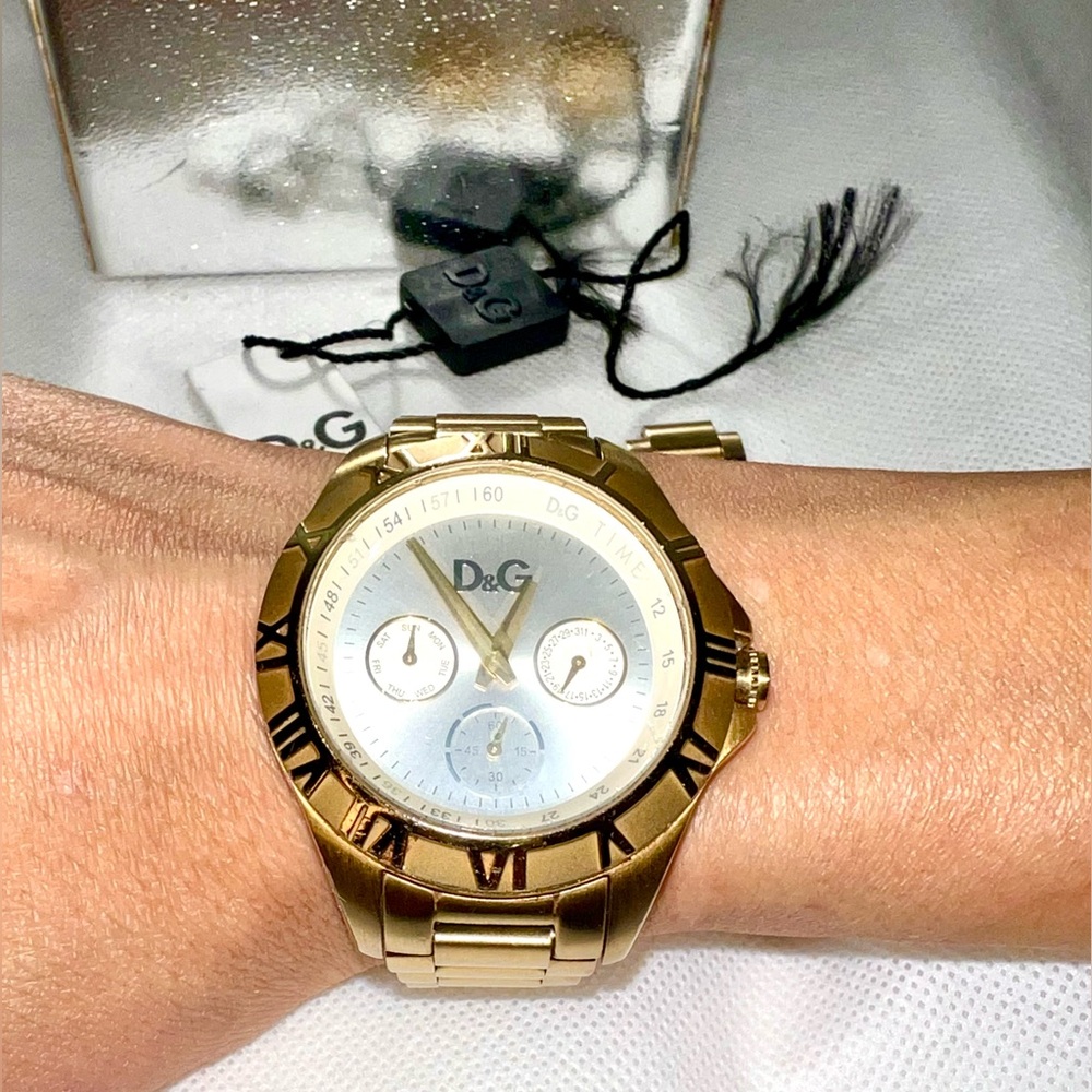 D&G TIME by Dolce & Gabbana gold women’s watch stainless steel with extra links - Picture 3 of 7